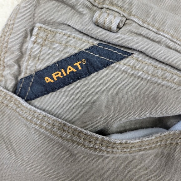 Ariat Rebar M4 Low Rise Straight Mens 38x34 Khaki Carpenter Cargo Work Pants - Picture 5 of 10